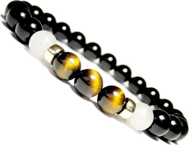 Vòng Tay Opal Đen Mix Đá Mắt Hổ