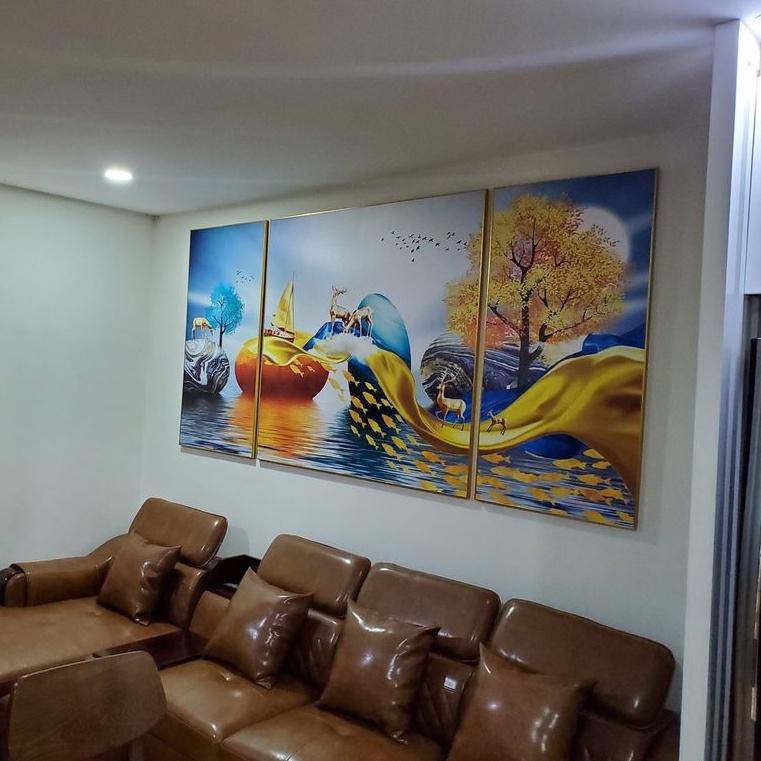 Tranh treo tường pha lê tráng gương Khung composite cao cấp - Thuận buồm xuôi gió