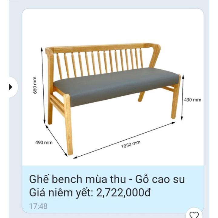 GHẾ BENCH MÙA THU - MT105A 3 màu tự chọn