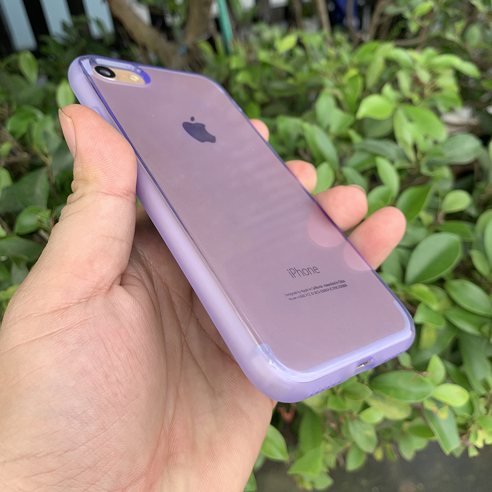 Ốp lưng dẻo cao cấp dành cho iPhone 7 / iPhone 8 - Màu tím mờ