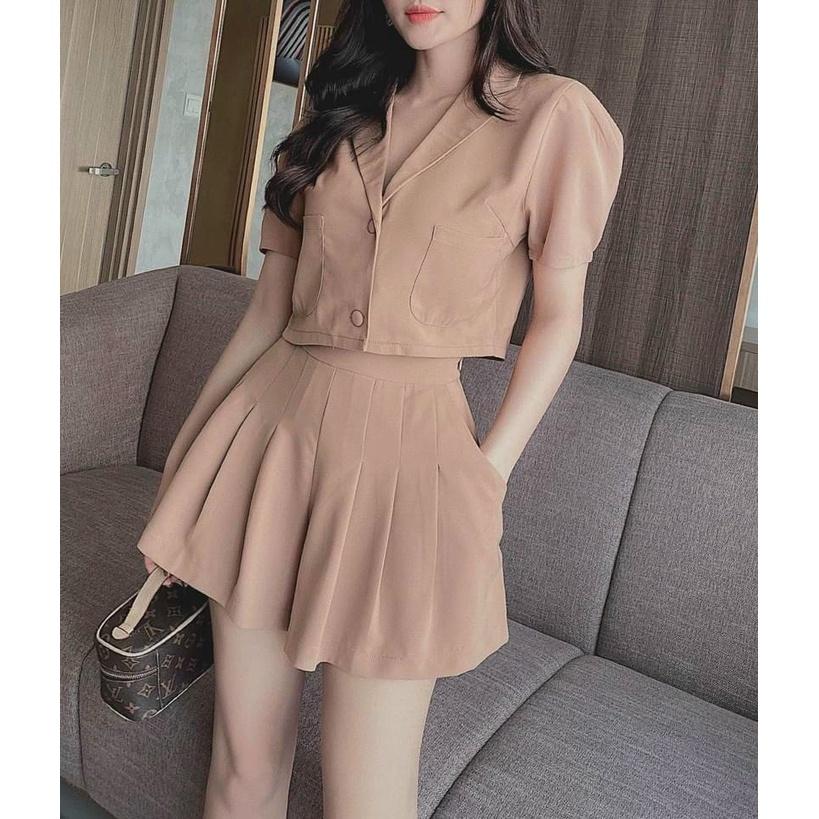 Mua TTLSét đồ công sở nữ Sét áo vest vạt bầu kèm chân váy xếp ly 2 lớp tự tin dạo phố TASA Váy trắngFREESIZE tại FashionTASA #45 Mua TTLSét đồ công sở nữ Sét áo vest vạt bầu kèm chân váy xếp ly 2 lớp tự tin dạo phố TASA Váy trắngFREESIZE tại FashionTASA