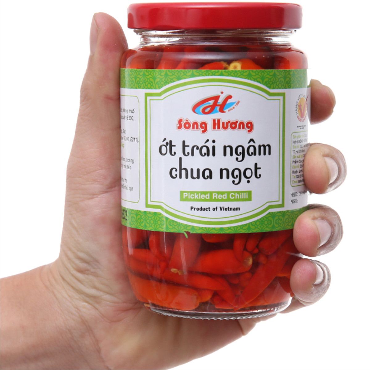 Combo 1 Hũ Tỏi Ngâm Chua Ngọt 370g + 1 Hũ Ớt Trái Ngâm Chua Ngọt 350g Sông Hương Foods