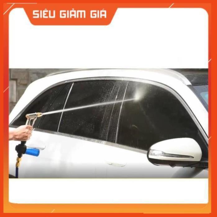 Bộ dây vòi xịt nước rửa xe, tưới cây . tăng áp 3 lần, loại 3m,5m 206587 cút sập,nối vàng+ tặng mở chai