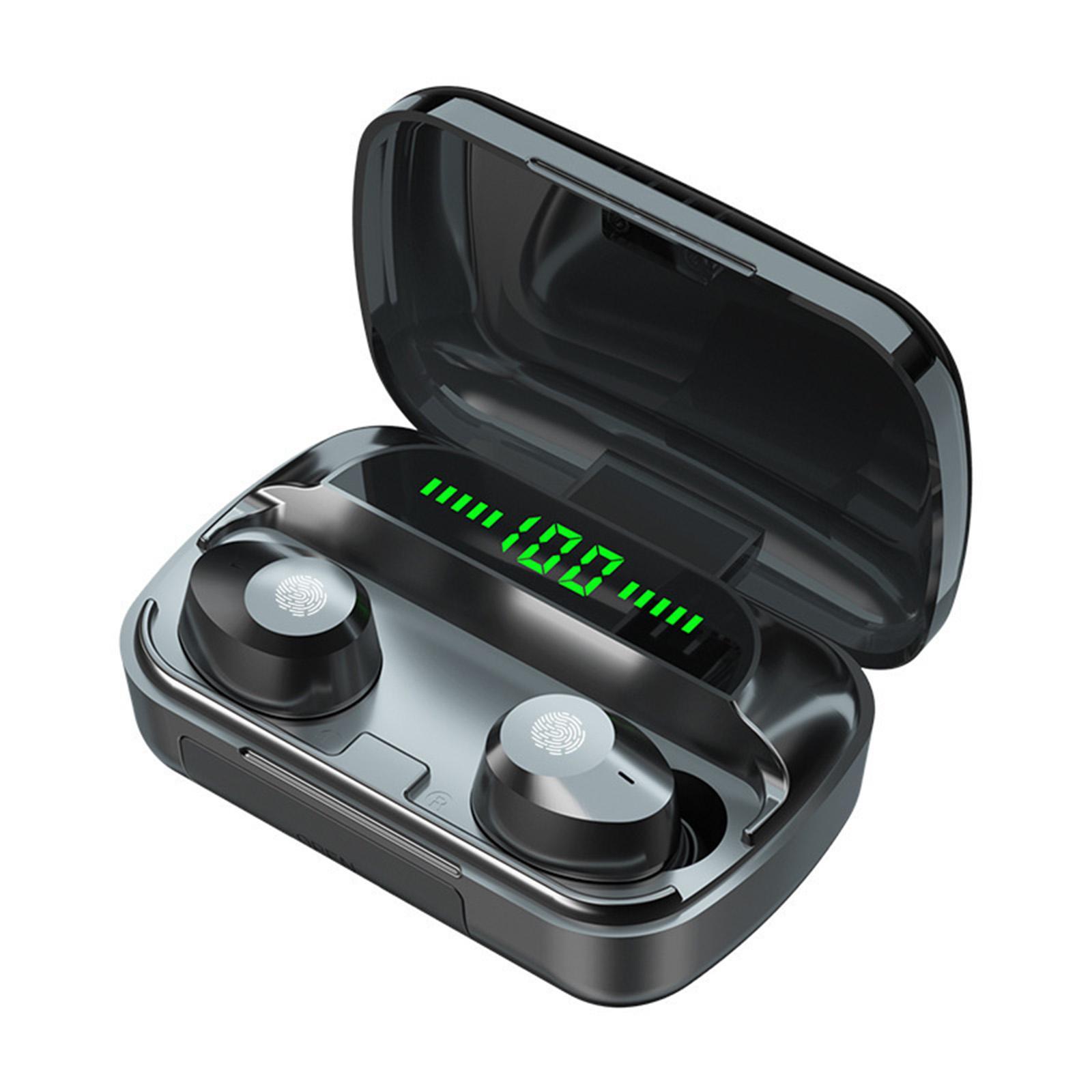 IPX7 Waterproof In-Ear Earbuds LED Display Stereo HiFi for Video Gym Laptop
