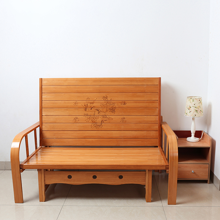 Giường tre gấp thành ghế sofa tặng nệm gối 120x190cm