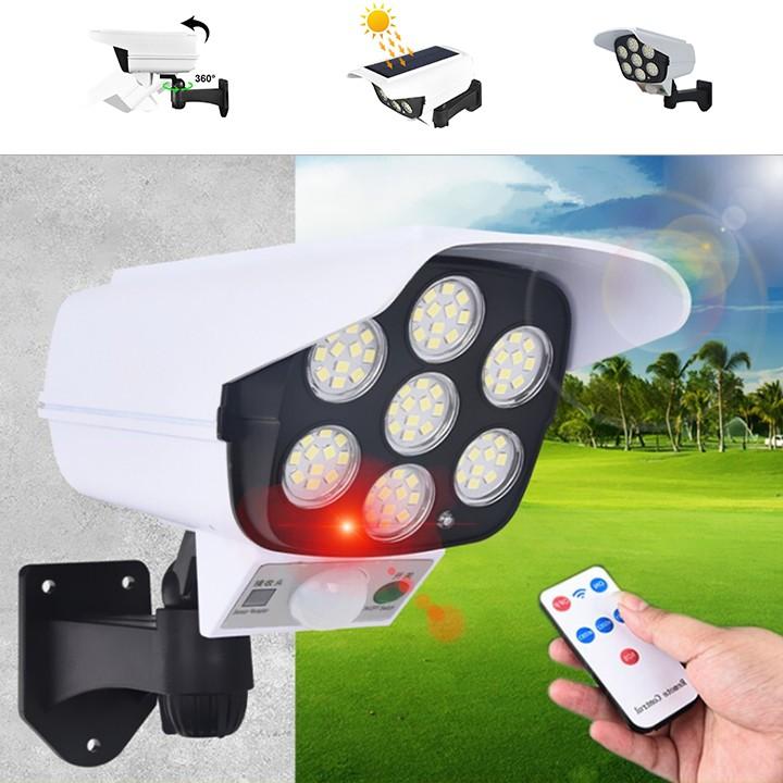 Đèn cảm ứng 7 mắt LED dùng pin năng lượng mặt trời mẫu camera chống trộm