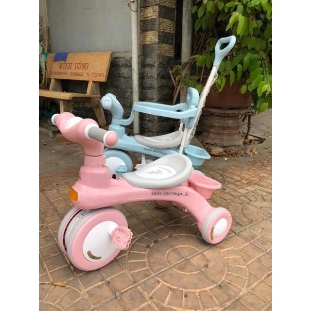 Xe đẩy đi bộ xe đạp 3 bánh 618 có cần đẩy phát nhạc cho bé