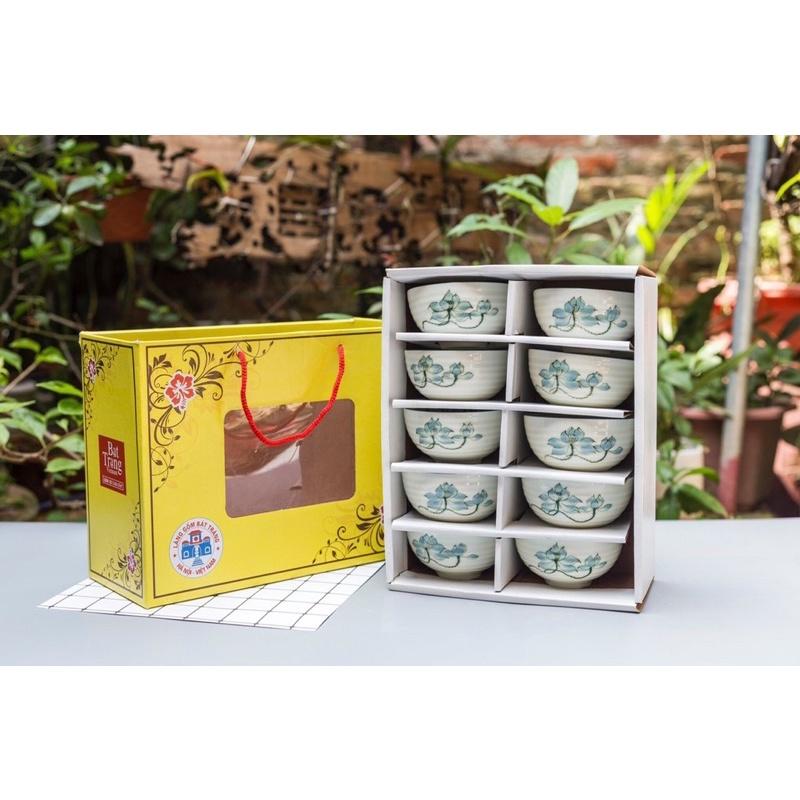 Set 10 bát cơm làm quà tặng. Gốm sứ Bát Tràng
