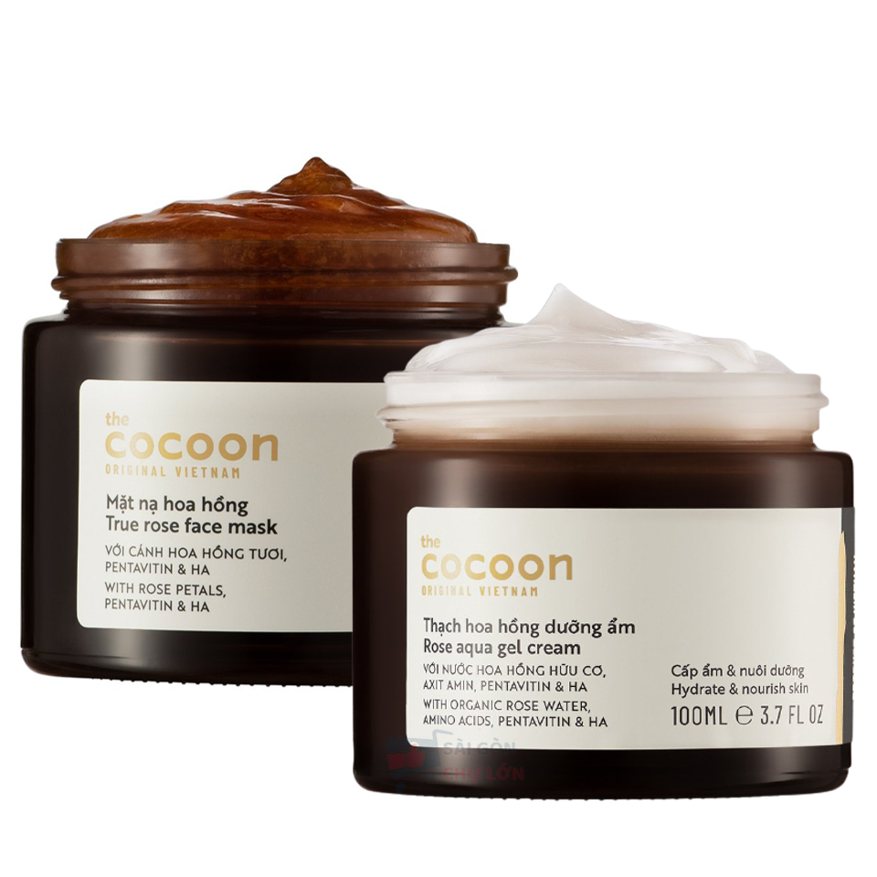 Combo Mặt nạ hoa hồng Cocoon 100ml + Thạch hoa hồng dưỡng ẩm Cocoon 100ml