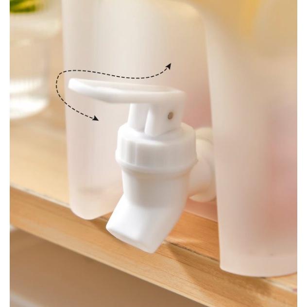 Bình đựng nước hoa quả, detox để tủ lạnh có vòi rót dung tích 3,5 lít chịu nhiệt tốt - Bình nước nhựa gia đình