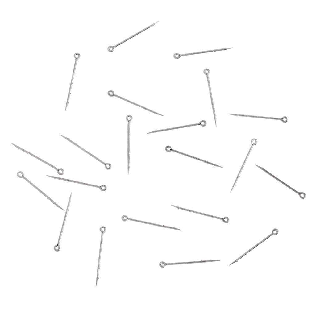 40 Pcs Sea Fishing Hooks Barbed Worm Hooks Straight Fishhook Tackle, M L