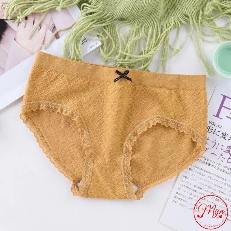 QUẦN LÓT NỮ QUẦN CHIP NỮ COTTON GÂN ĐÍNH NƠ CO GIÃN 4 CHIỀU SIÊU XỊN XÒ