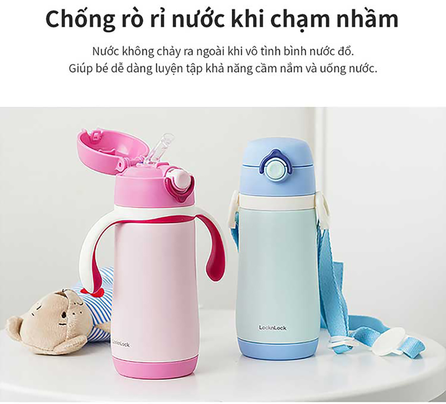 Bình giữ nhiệt cho trẻ em LocknLock Cozy Kids Straw Tumbler LHC4236 330ml