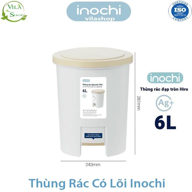 Thùng Đựng Rác, Thùng Rác Nhựa Đạp Chân Nắp Tròn Có Lõi Inochi 6L 12L, Nhỏ Nhắn - Gọn Gàng - Tinh Tế