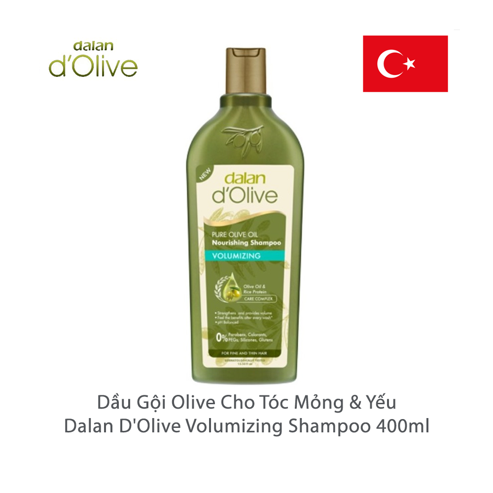 Dầu Gội Oliu Cho Tóc Mỏng Và Yếu Dalan D'Olive Shampoo Nutrition Volumizing (400ml)