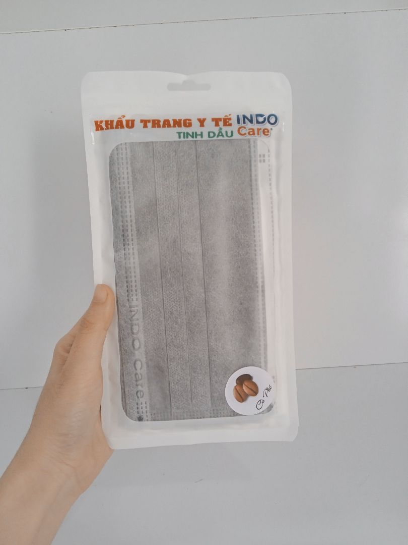 [InDoCare] Combo 6 Túi Khẩu trang  INDO CARE Tinh Dầu Oải Hương / Cam Ngọt / Tràm Trà / Cafe / Bạc Hà /Sả Chanh. Chống Say Tàu Xe Khử Mùi Hơi Thở Kháng khuẩn 99% Tiêu Chuẩn Châu Âu BS EN 14683-2019. 5 Chiếc/Túi - Màu Xám