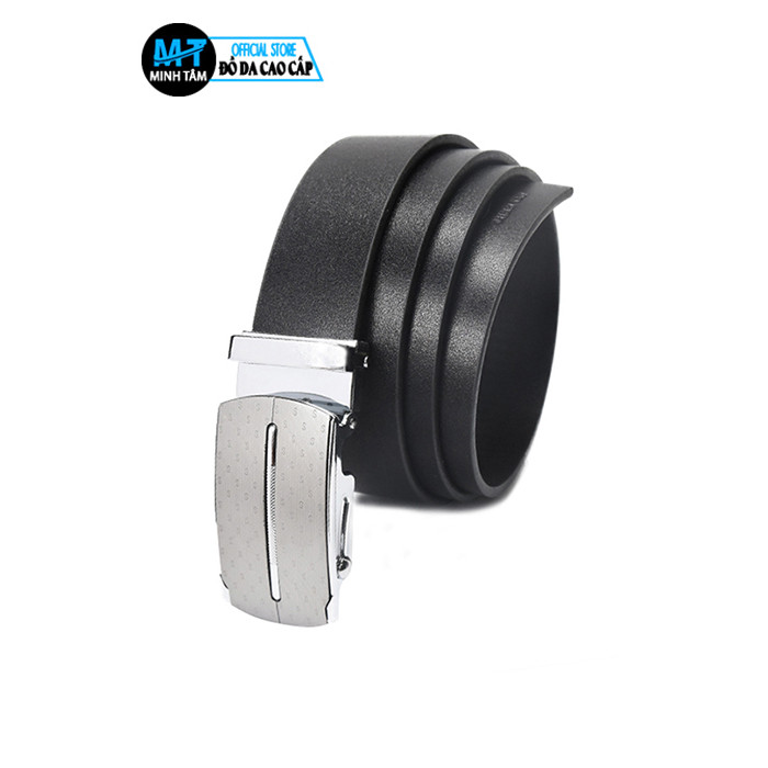 Thắt lưng nam Minh Tâm chất liệu da bò 100% 1 lớp , kiểu khóa lăn trượt , thời trang nam MT-43H-1 , đen