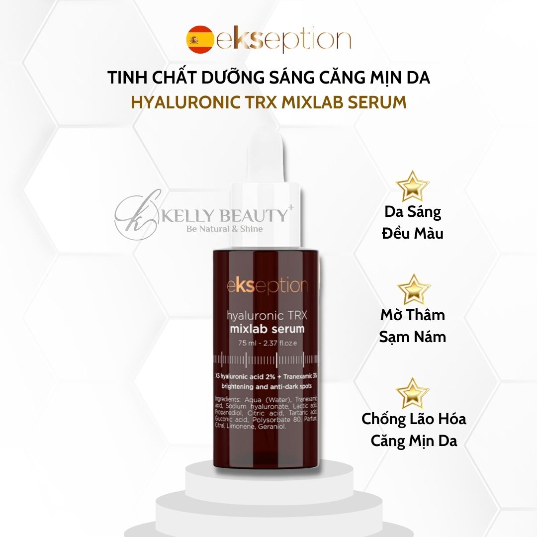 ekseption Hyaluronic TRX mixlab serum - Tinh Chất Sáng Da, Mờ Thâm Nám Sạm; Cấp Ẩm Căng Mịn Da - Kelly Beauty