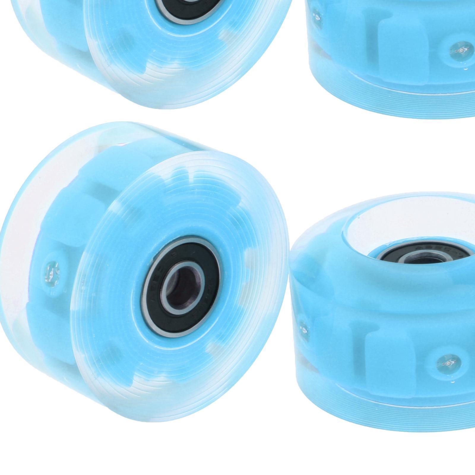 8x Luminous Roller Skate Wheels Light Up with Bearings Double Row Skateboard