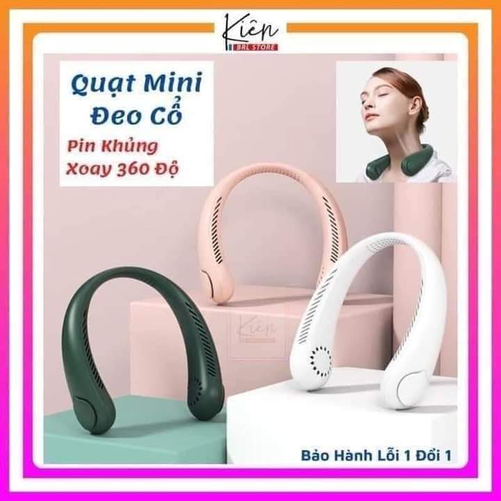 Quạt đeo cổ, quạt tích điện mini dung lượng pin khủng 4000 MAH