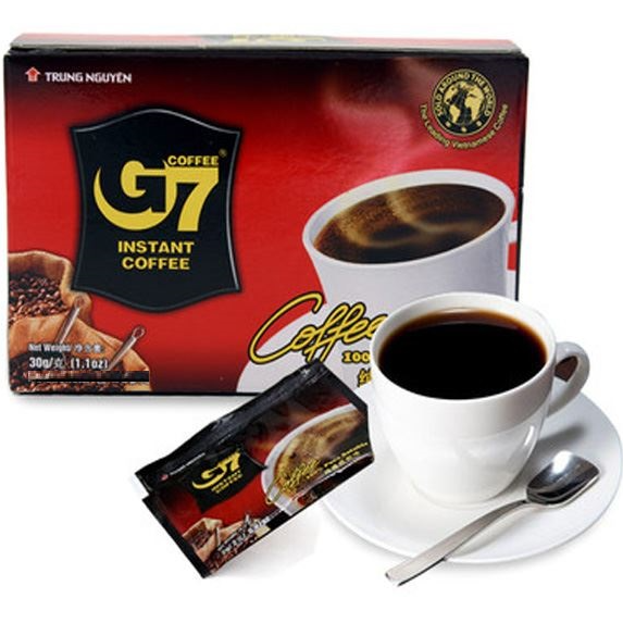 Cà Phê G7 Hòa Tan Đen Trung Nguyên - Hộp 50 gói x 2g