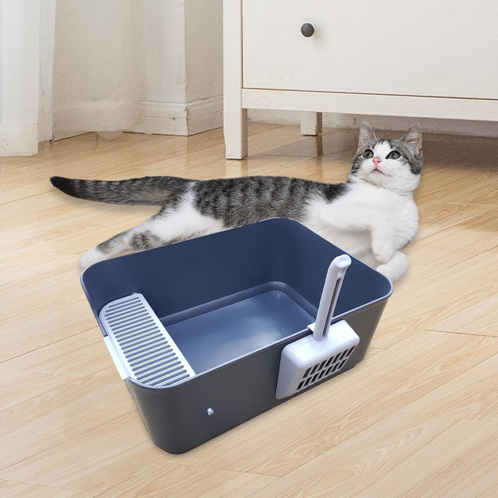 Pets Litter Tray Litter Pan Kitten Splashproof Cage Open Litter Box