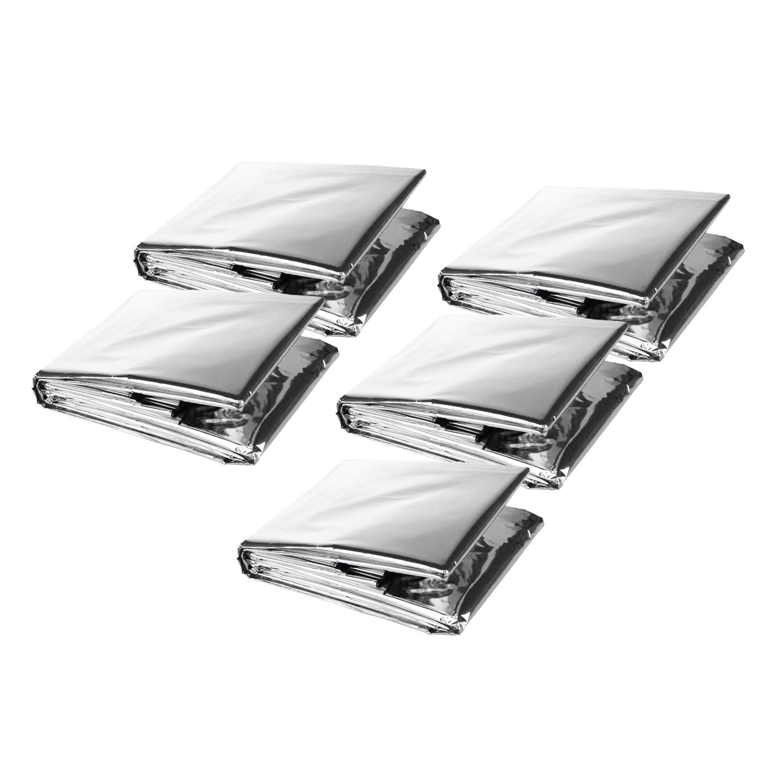 5 Pieces Thermal Blanket 130*210cm Foil Space Blanket for First Aid
