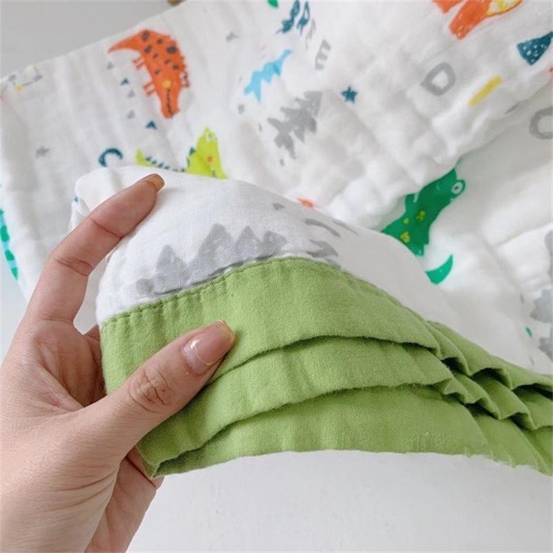 Mới Hoạt Hình Muslin Khăn Cho Bé Chăn Đầm Tắm Bé Sơ Sinh Rửa Lau Chăn Ga Gối Tiếp Liệu 110x110CM