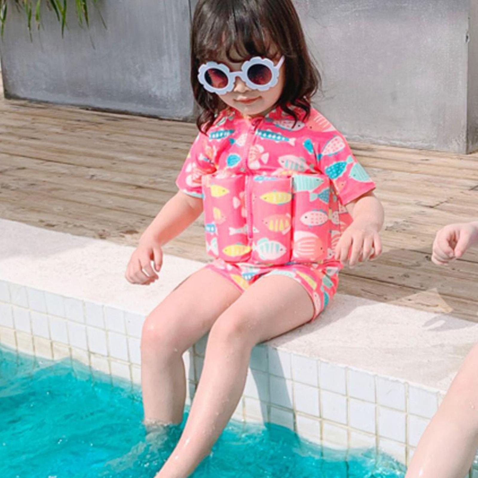 Kids Buoyancy Swimsuit Swim Vest Flotation Polyester Girls Costume Bathing Size