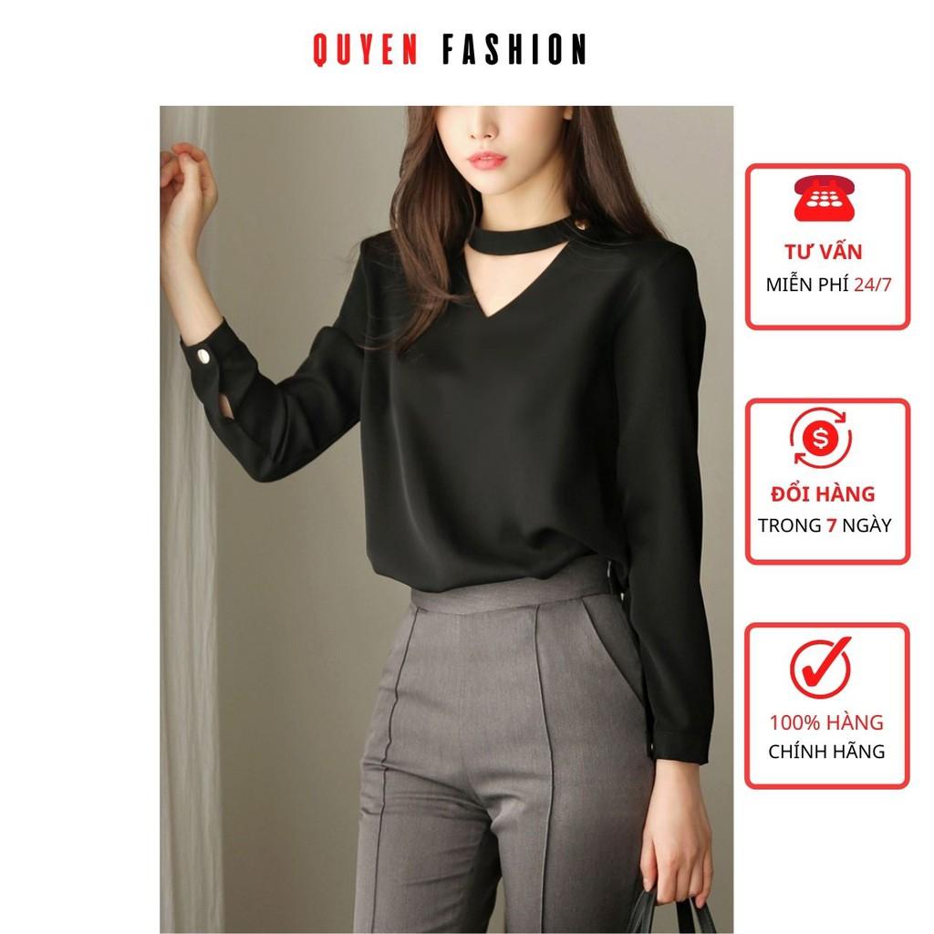 Áo sơ mi công sở hàn quốc màu đen huyền bí AA QUYÊN 093-1914637