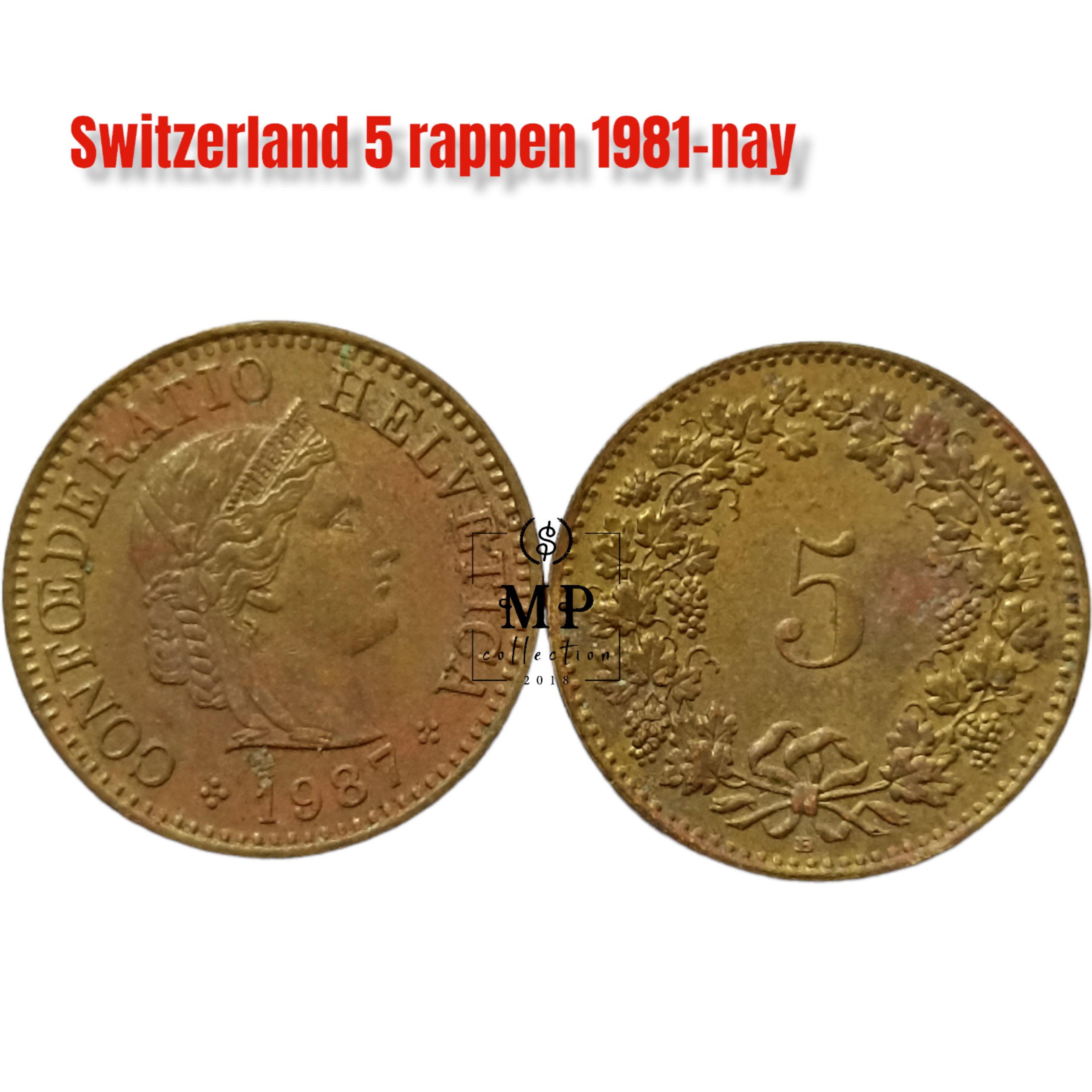 Đồng xu Switzerland 5 rappen 1981-nay