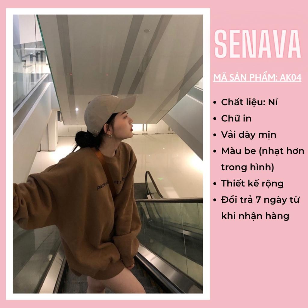 Áo Sweater Nữ Form Rộng Nỉ Bông Hàn Quốc In Hình Bé Cắt Tóc Siêu Xinh Siêu Rõ Unisex SENAVA