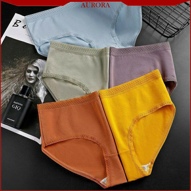 Quần lót cotton kháng khuẩn cạp cao phối lưới xuất Nhật cực đẹp