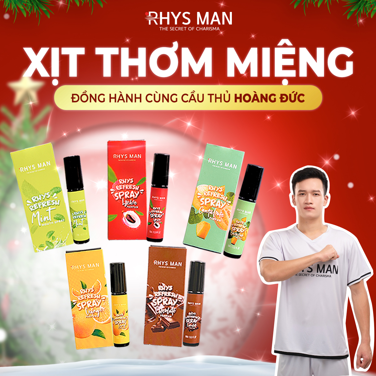 Xịt thơm miệng RHYS REFRESH lịch lãm cuốn hút và hỗ trợ khử mùi khoang miệng 10ml  - Hàng chính hãng