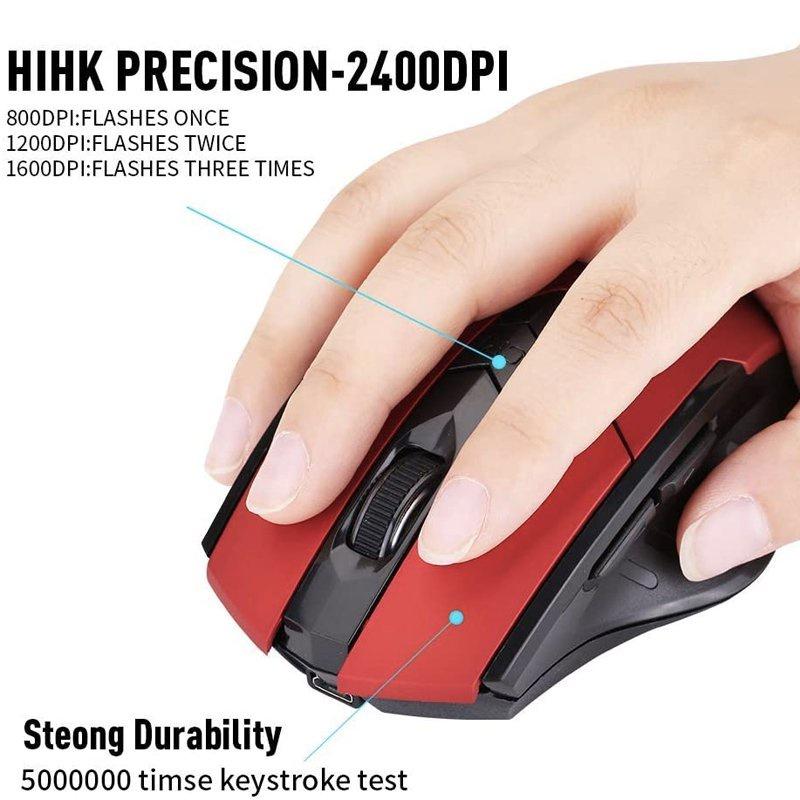 Chuột Không Dây Bluetooth, Wireless 2.4G PM6 Có Pin Sạc–Chuột Chống Ồn Bấm Siêu Êm Không Cần Thay Pin - Hàng chính hãng