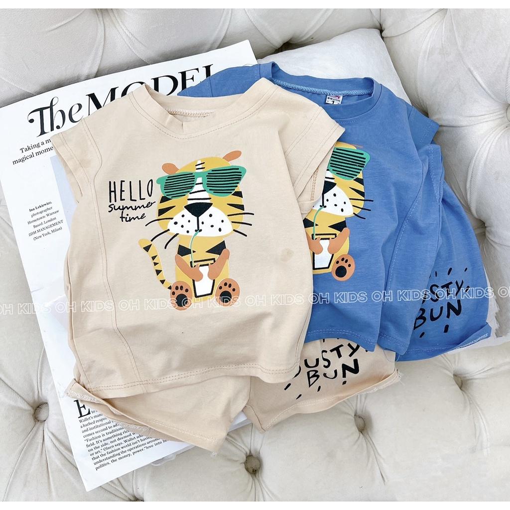 Bộ cộc bé trai sát nách, chất cotton co giãn 4 chiều cho bé siêu đẹp