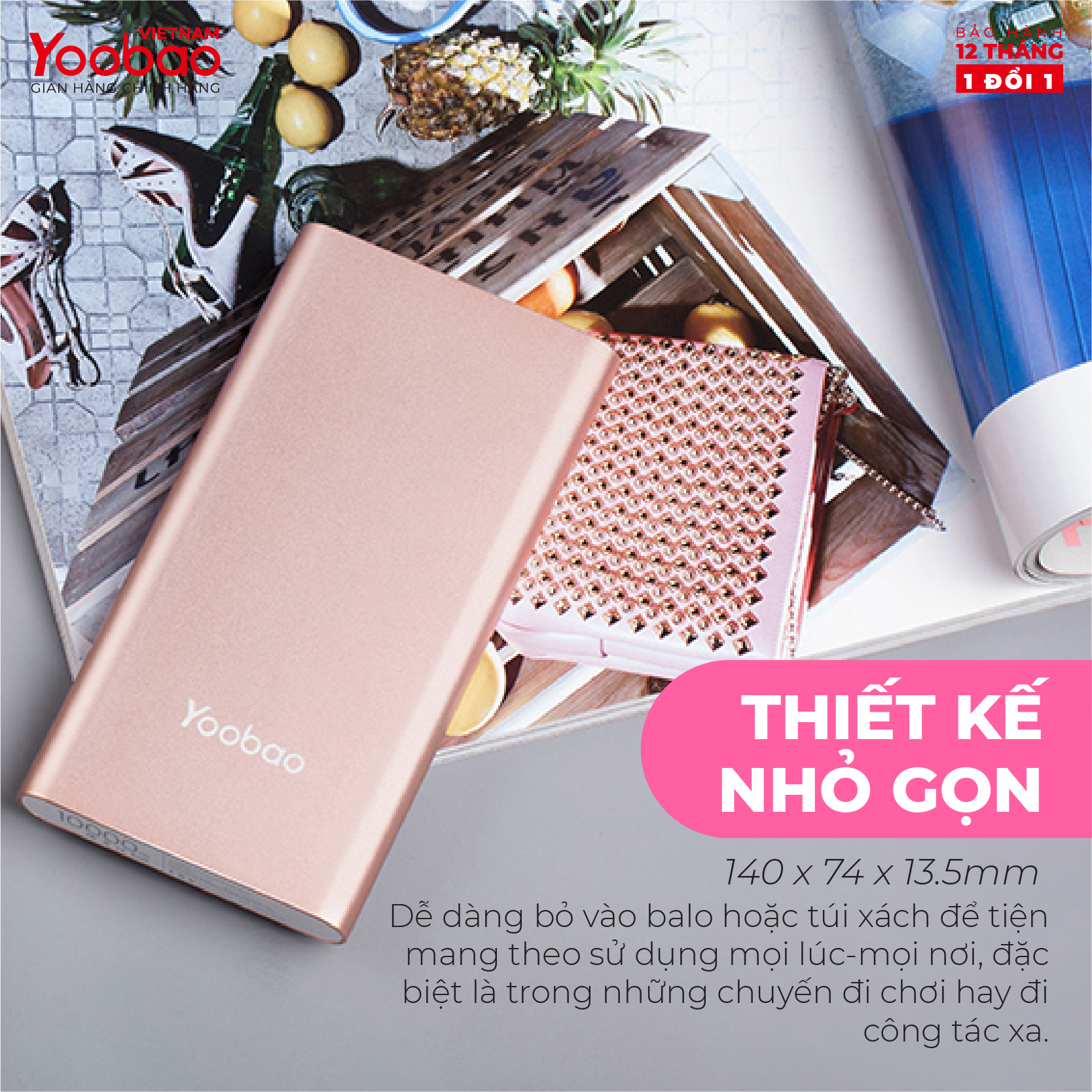 Pin sạc dự phòng 10000mAh Yoobao A1 siêu mỏng - Hàng chính hãng