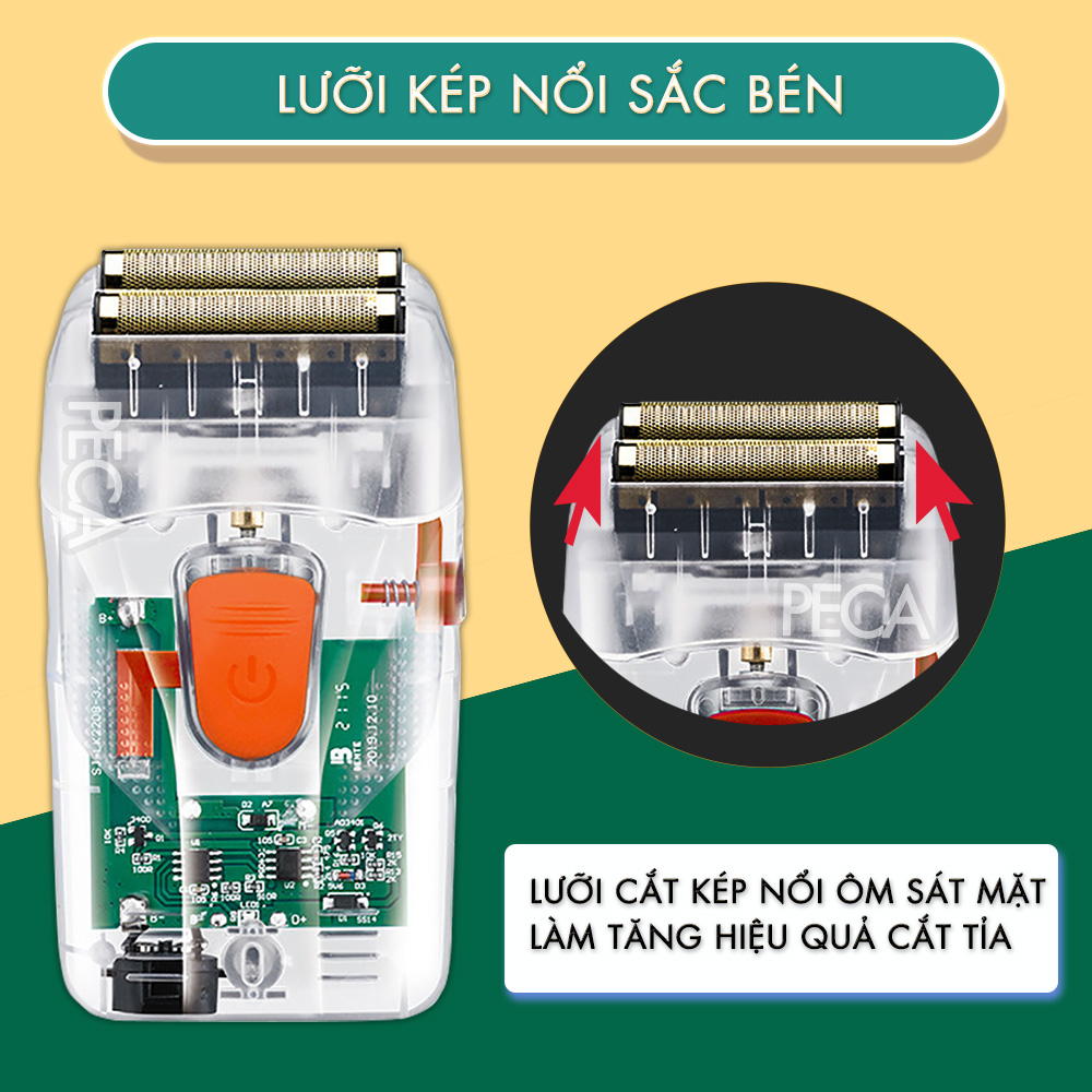 Máy cạo râu lưỡi kép Kemei KM-NG987 công suất 5w mạnh mẽ, có thể fade trắng chân tóc, cạo đầu, sạc nhanh 2H dùng đến 120 phút - Hàng chính hãng