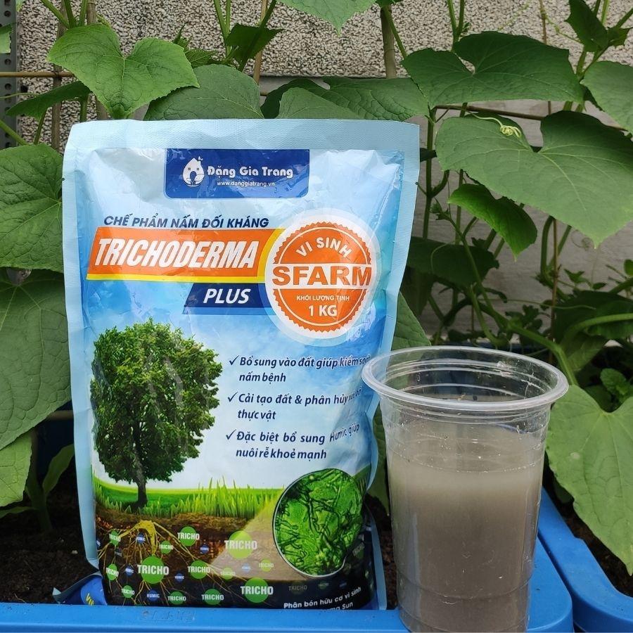 CHẾ PHẨM NẤM ĐỐI KHÁNG TRICHODERMA PLUS SFARM ( GÓI 1KG) KIỂM SOÁT NẤM - Siêu Sale