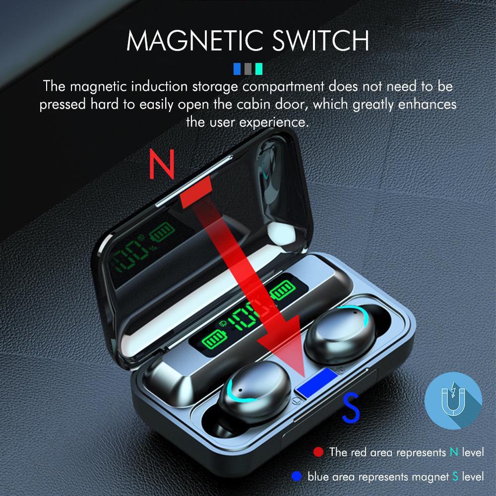 9D Tai Nghe Bluetooth 5.0 TWS Tai Nghe Nhét Tai Không Dây Mini Tai Nghe Nhét Tai Tai Nghe Âm Thanh Nổi IPX7 Với Chữ Số Hiển Thị Màn Hình 3500MAh Sạc