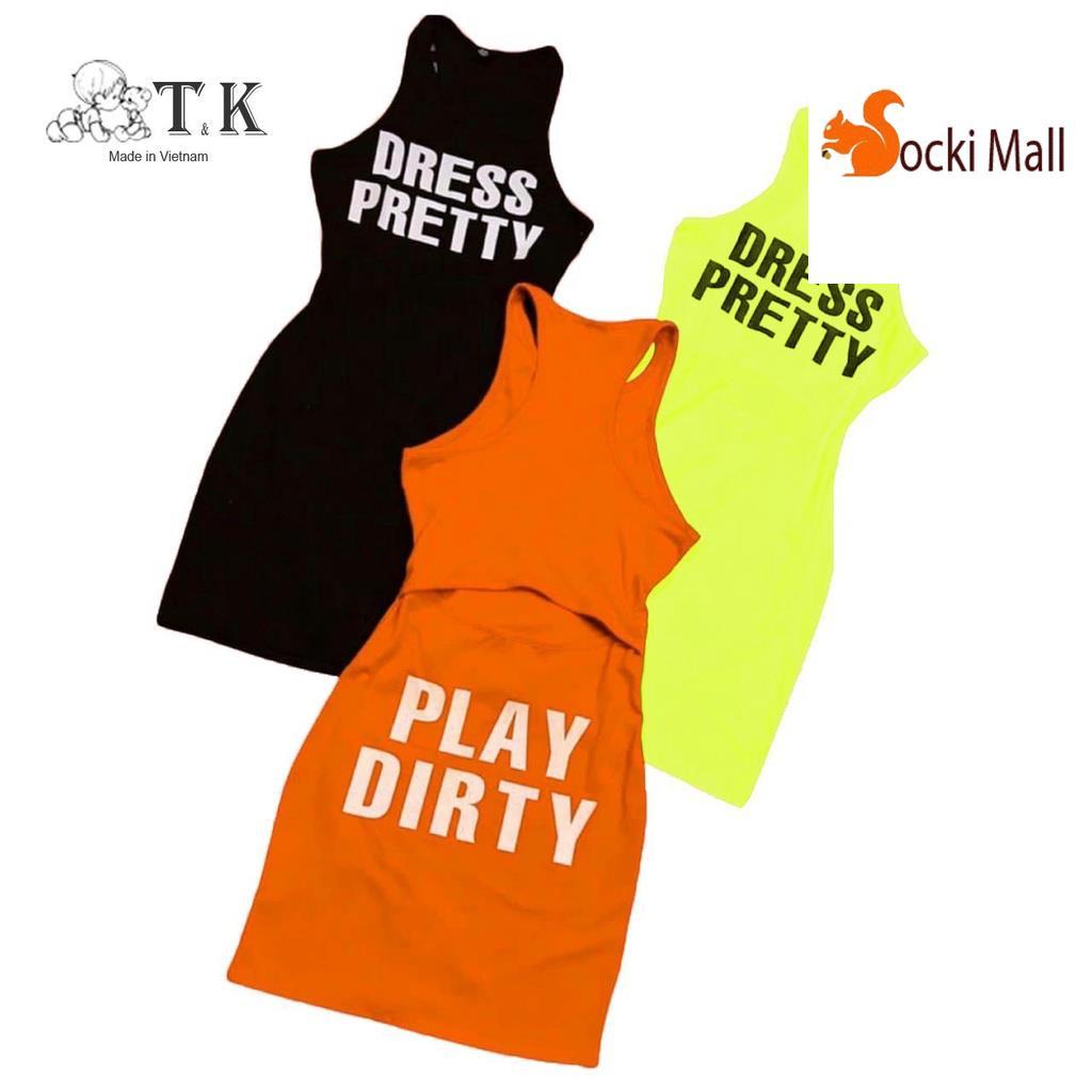 Thời trang trẻ em - Váy đầm ôm body cho bé gái 7-37kg, kiểu hot girl, 100% cotton- SockiMall