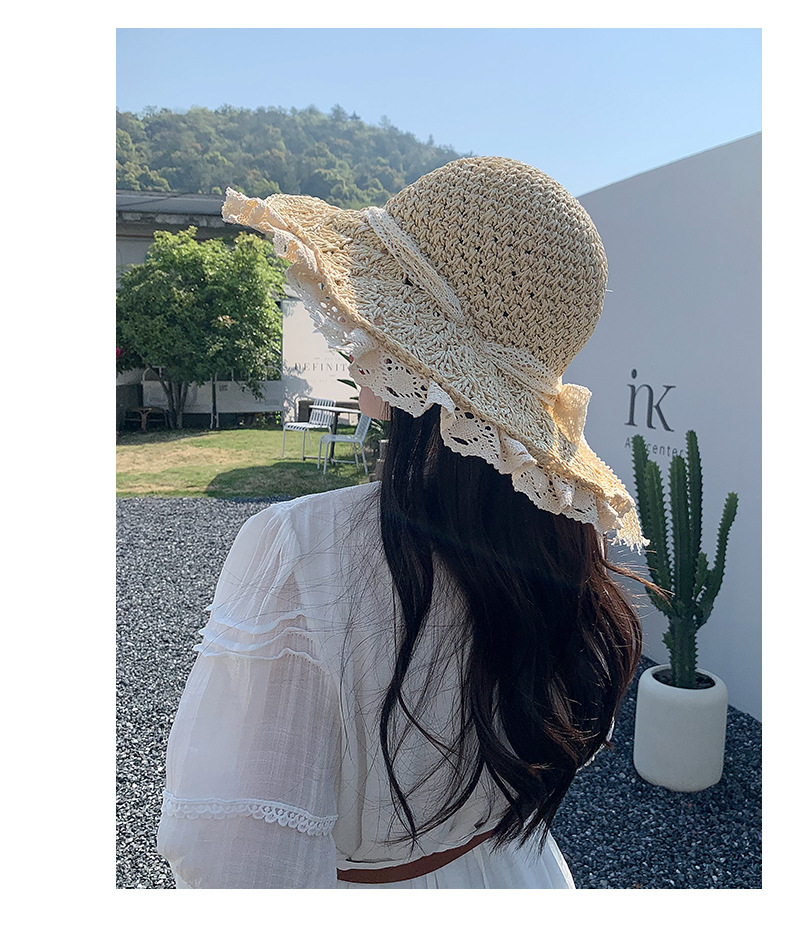 Mũ nón đi biển rộng vành chống nắng phối ren là sản phẩm hoàn hảo để bảo vệ da và tóc khỏi tác hại của tia UV dona2505211