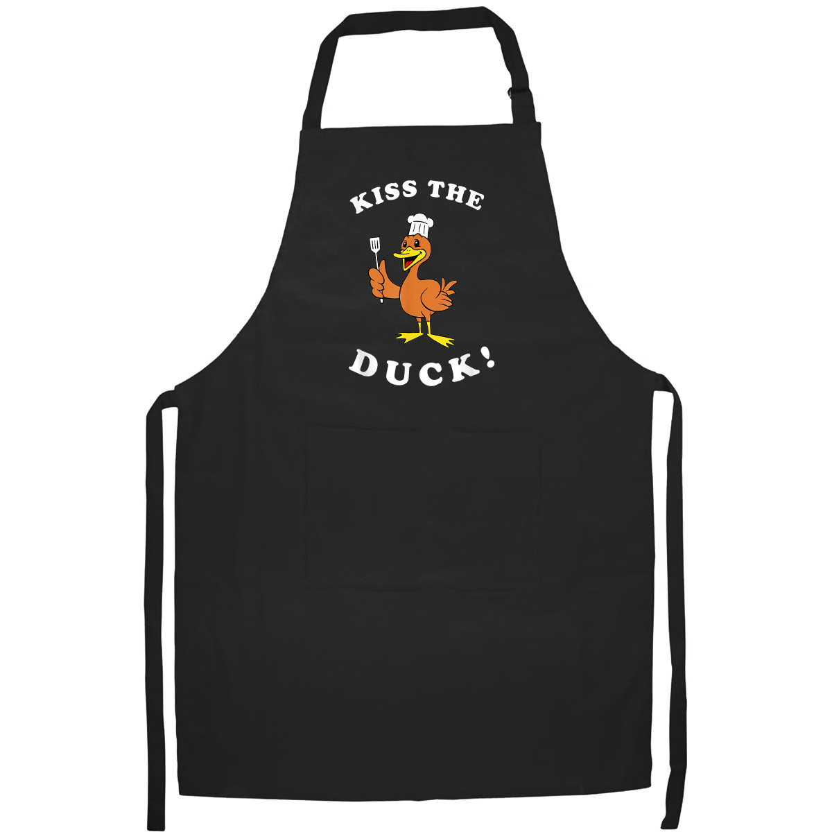 Tạp Dề Làm Bếp In Hình Kiss The Duck - Kiss The Cook Joke Pun Chef