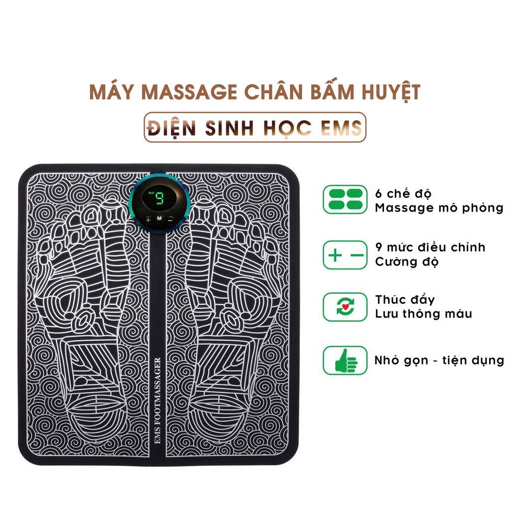 Thảm Massage Chân EMS Thư Giãn Trị Liệu Nhức Mỏi, Máy Matxa Bàn Chân Bấm Huyệt Đa Điểm, Công Nghệ Xung Điện, Lỗi 1 Đổi 1