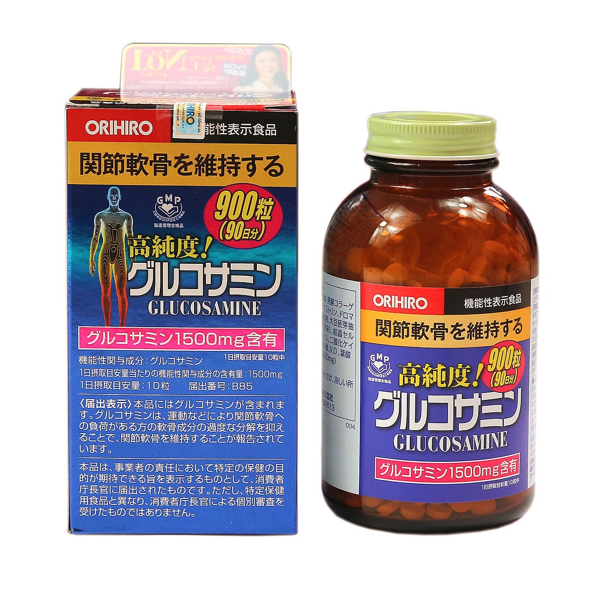 Thực phẩm chức năng Viên uống bổ xương, khớp Glucosamin Orihiro Nhật Bản - Tặng kẹo mật ong SENJAKU