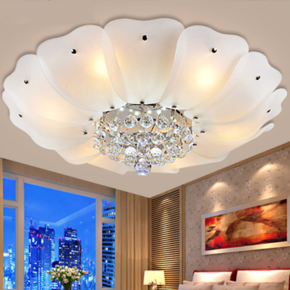 Đèn chùm pha lê ốp trần phòng khách đẹp sang trọng - OPLADY01