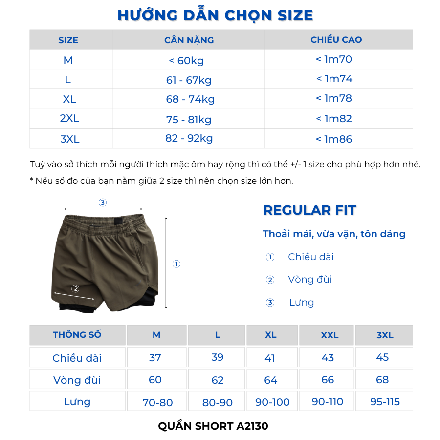 Quần thể thao nam 2 lớp tập gym,chạy bộ nam thương hiệu REETA - A2130