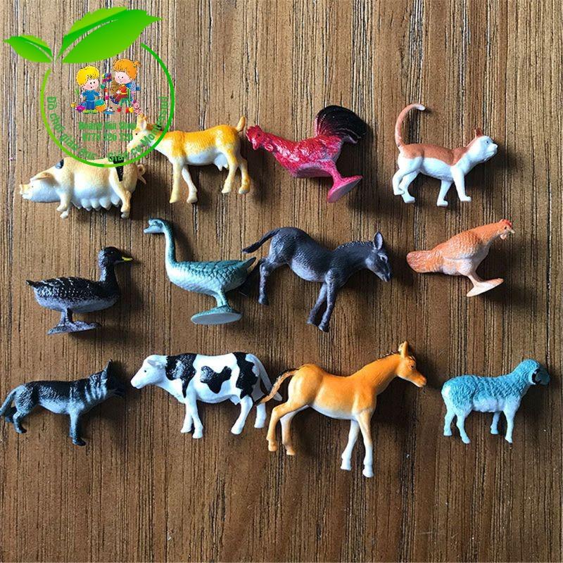 Mô hình 12 động vật nuôi kèm thẻ ảnh