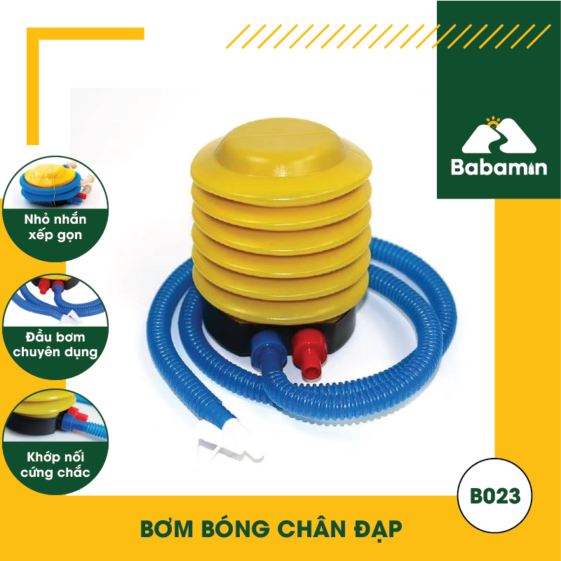 Bơm Bóng, Bơm Hơi, Bơm Phao Đạp Chân Mini - B023