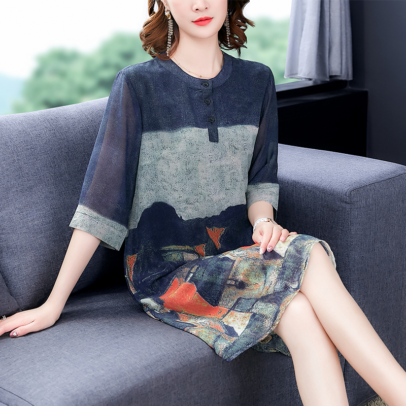Đầm Lụa Trung Niên Thời Trang VH49 - Hàng Quảng Châu Cao Cấp